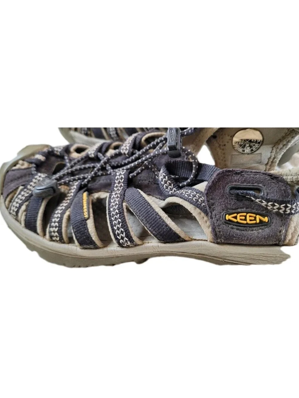 KEEN Newport Green/Brown Leather Hiking Waterproof Sandals Womens Size 6.5